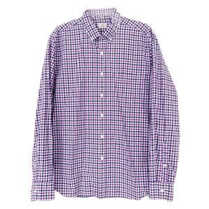 J. Crew Black Purple White Plaid Long Sleeve Button Down Sz L